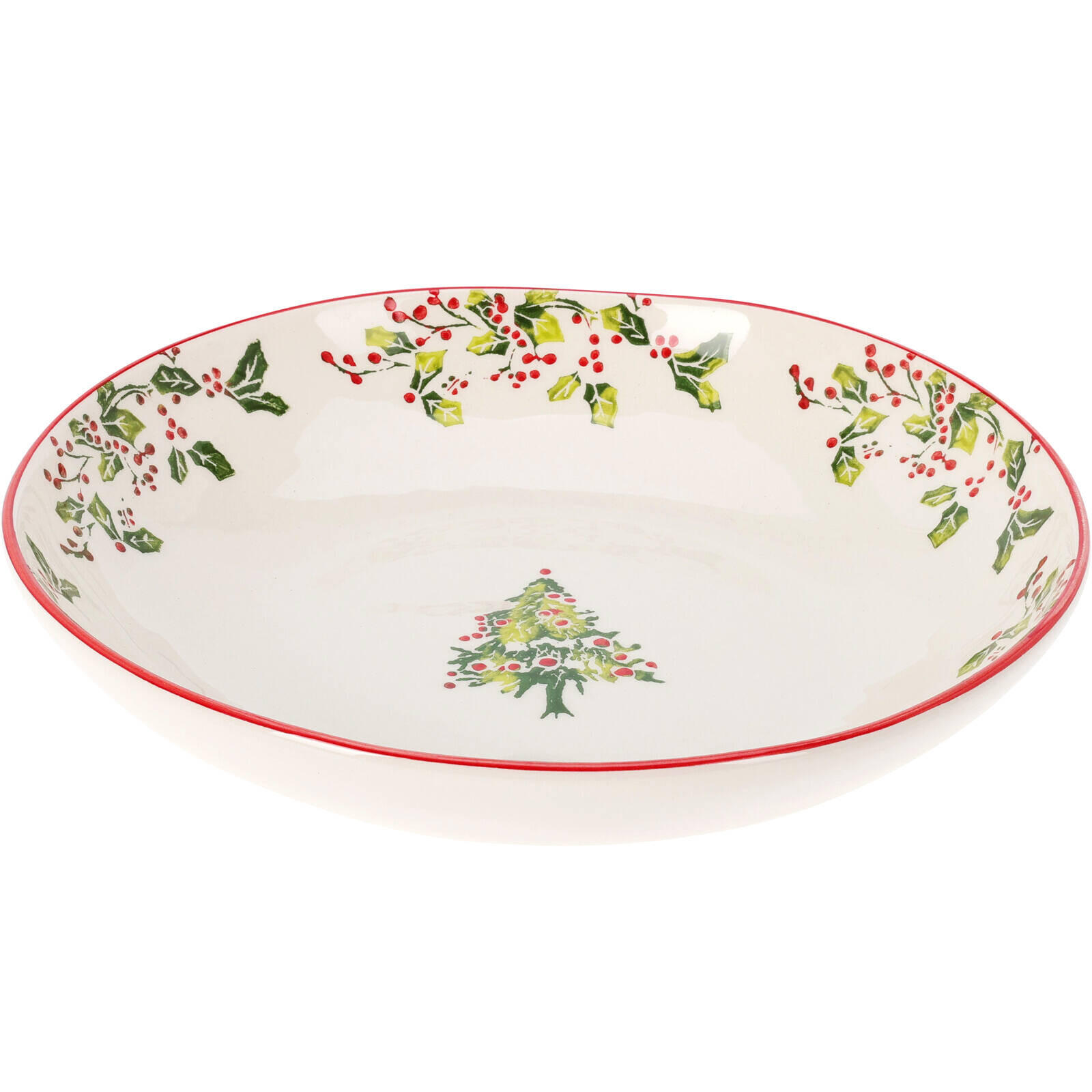 WEIHNACHTSSCHALE Steingut Ø 30 cm - Weiß, Keramik (30/6/30cm) - Home Styling Collection