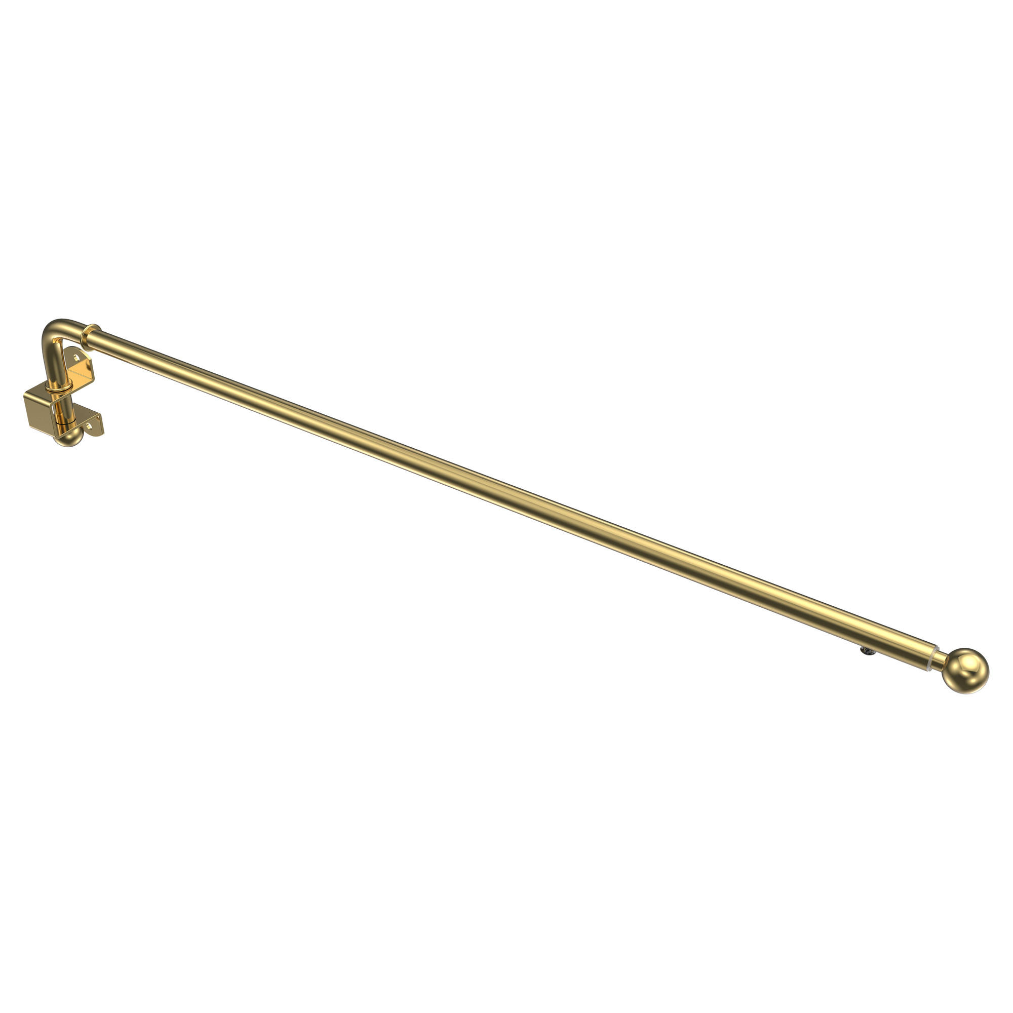 SCHWENKSTANGE/SCHWENKARM-GARDINENSTANGE Cassina 60-100 cm, 13/9 mm Ø, Messing-farbig - Messingfarben, Metall (100cm) - INTERDECO