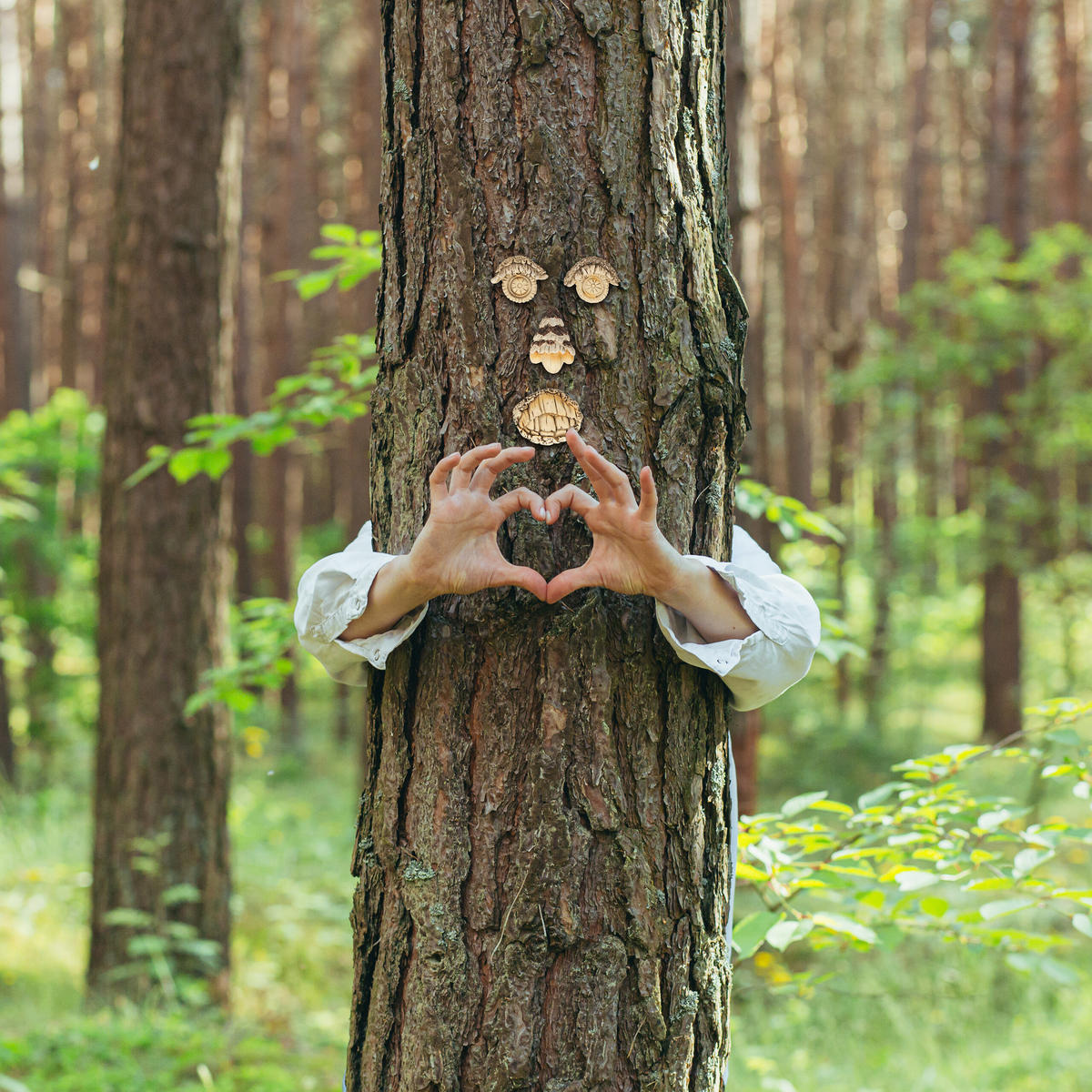 BAUMGESICHT - Multicolor, Kunststoff (6.5/8/2cm) - Relaxdays