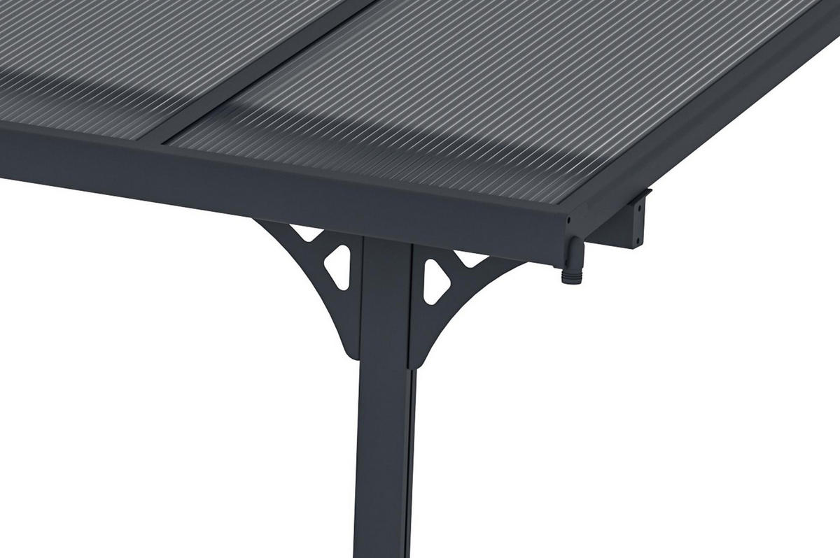 PERGOLA / CARPORT Kleo Grau 4,5m x 3m - Grau, Metall (435/270/300cm) - Cazeboo