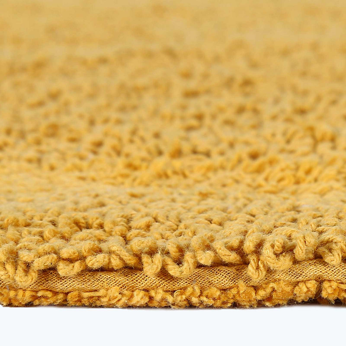 BADEMATTE 50/80 cm, 100% Baumwolle, wendbar - Currygelb, Textil (50/80cm) - Homescapes