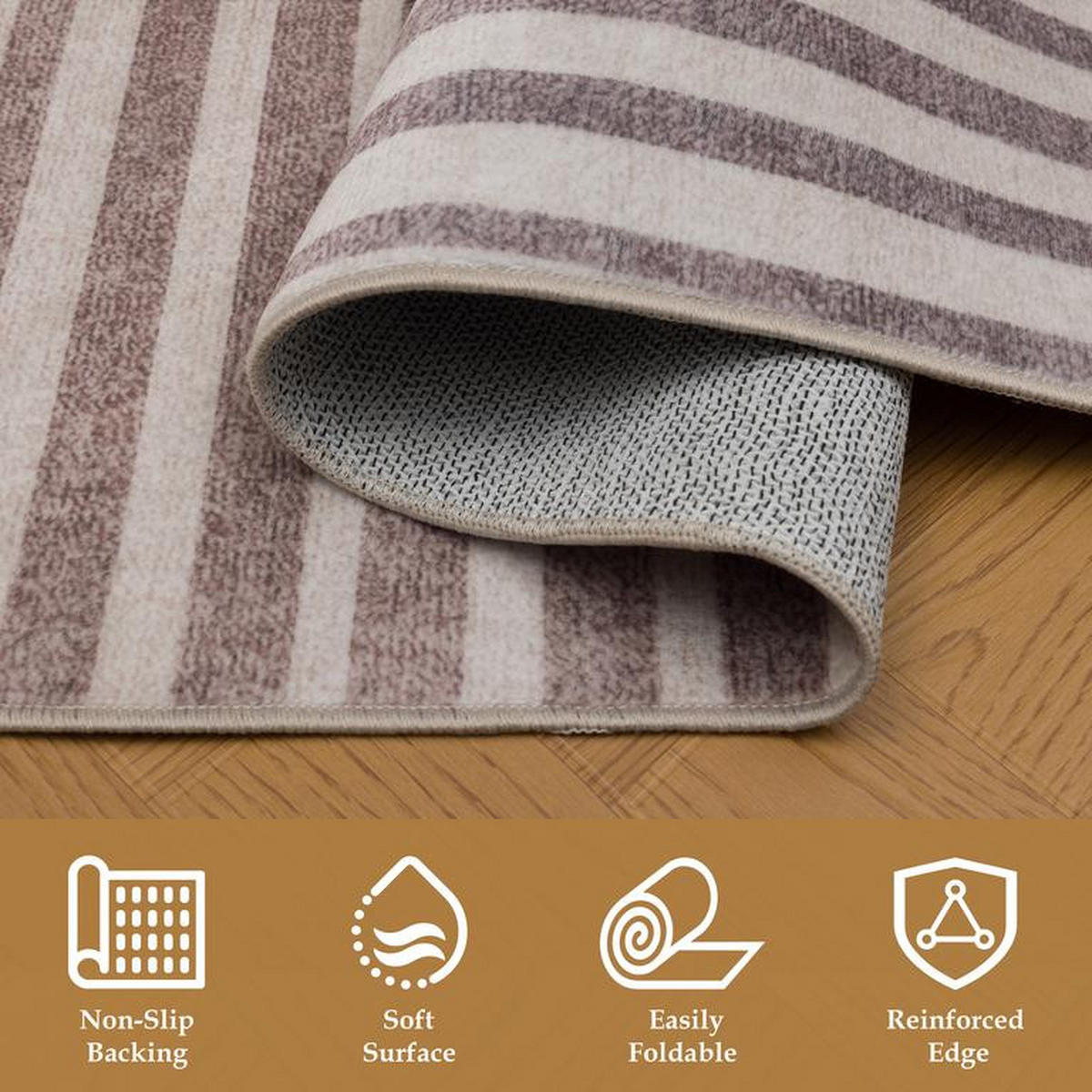 TEPPICH waschbar Flanel Beige/Grau 80x150 cm - Multicolor, Textil (80/150cm) - Vercai Rugs