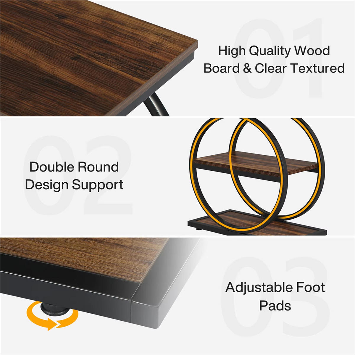 BEISTELLTISCH schmal Stauraum Holz Industrial Design modern - Braun, Metall (30/60/65cm) - Kaket