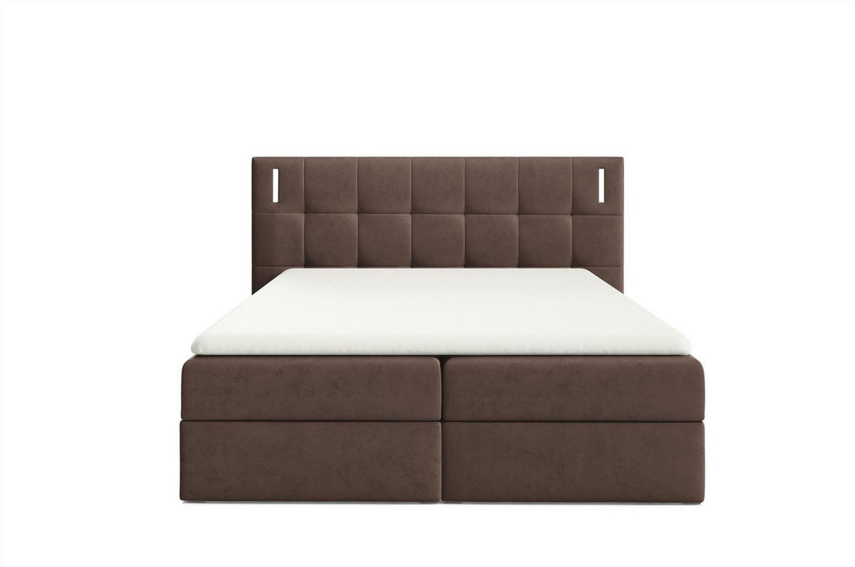 BOXBETT Martim Premium - Braun, Holzwerkstoff/Textil (200/200cm) - Fun Möbel