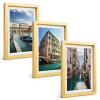 BILDER SET 3er Set - 20x30 cm Goldrahmen - Architektur der Kanäle von Venedig - Goldfarben, Kunststoff (20/30cm) - TULUP