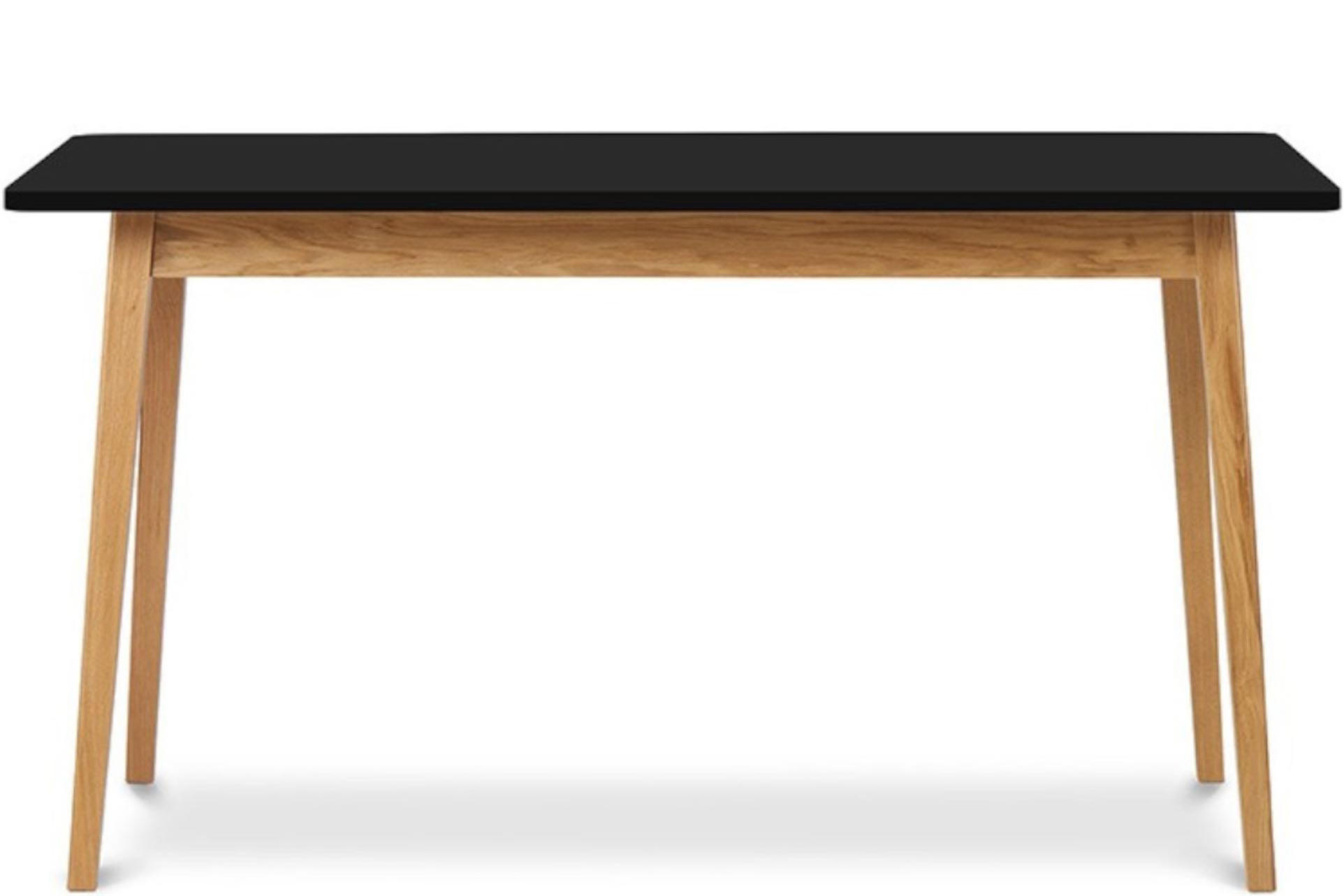 AUSZIEHBARER-ESSTISCH FRISK Skandinavischer Stil, schwarz - Eichefarben/Schwarz, Eichenholz/Holzwerkstoff (80/140/75cm) - KONSIMO®
