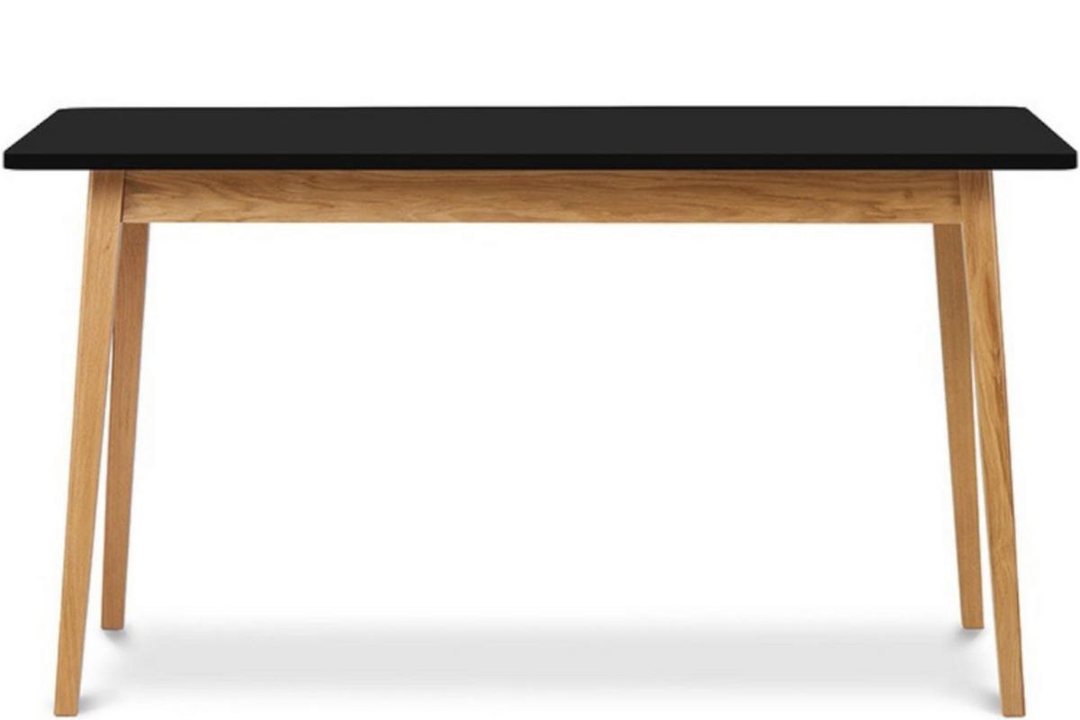 AUSZIEHBARER-ESSTISCH FRISK Skandinavischer Stil, schwarz - Eichefarben/Schwarz, Eichenholz/Holzwerkstoff (80/140/75cm) - KONSIMO®
