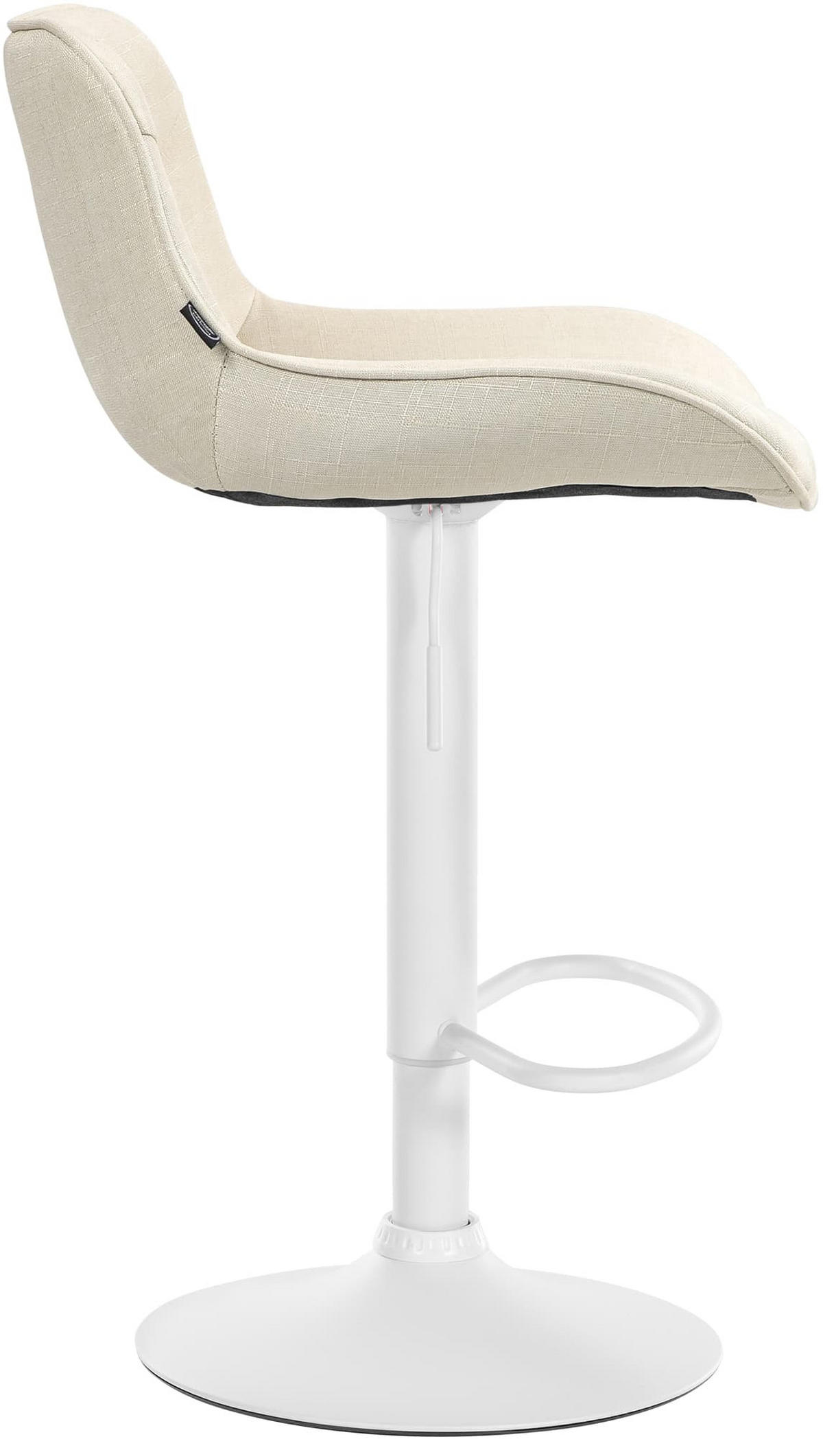 BARHOCKER Stoff creme - Creme/Weiß, Textil/Metall (49/85/51cm) - CLP
