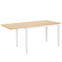 ESSZIMMERTISCH 120-160/75/74 cm Weiß, Hellbraun Rechteckig Louisiana - Weiß, Holz (160/75/74cm) - Beliani