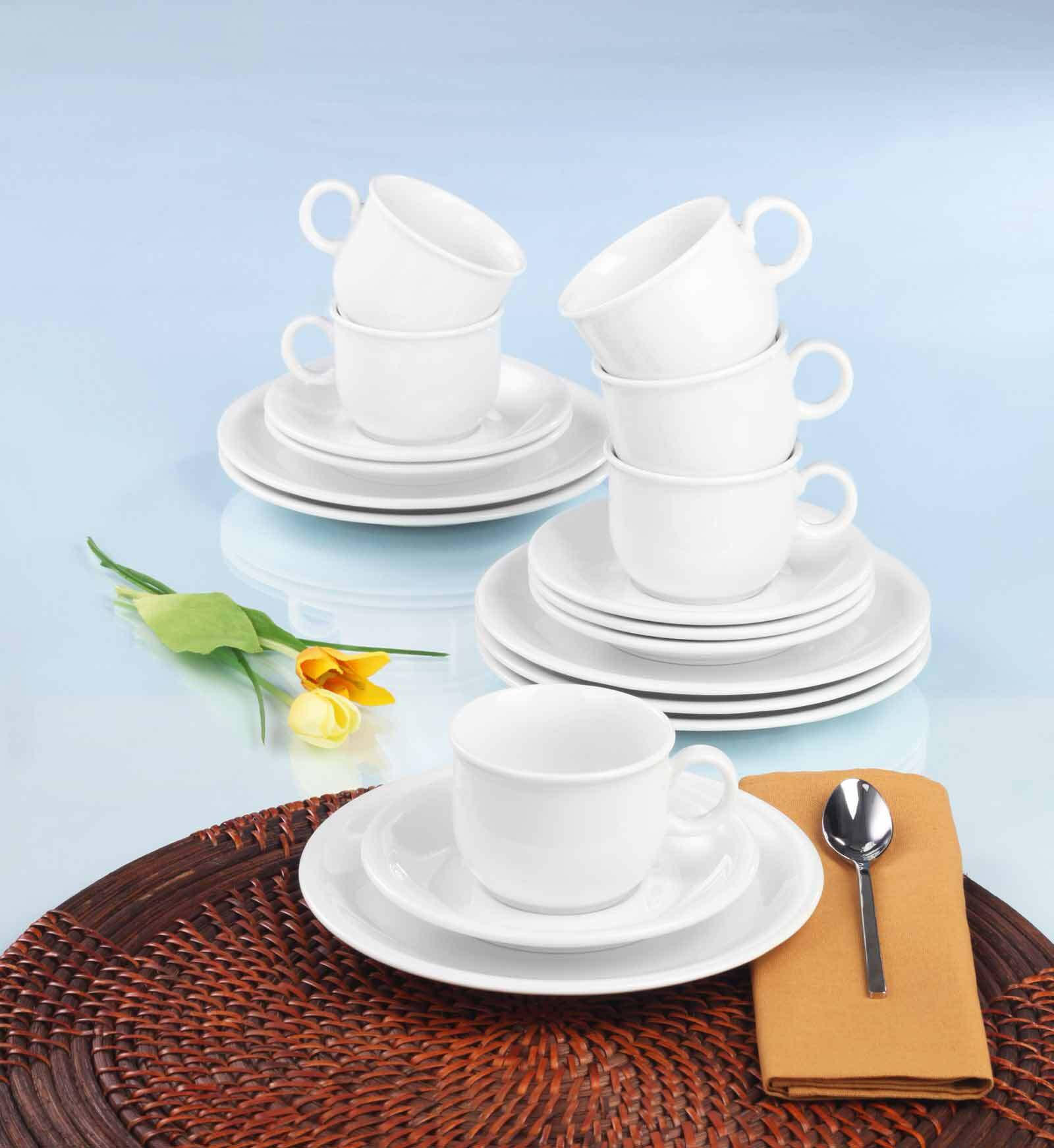 KAFFEESERVICE Compact Weiß weiß 18er Set - Weiß, Keramik (24/18.1/43cm) - Seltmann Weiden