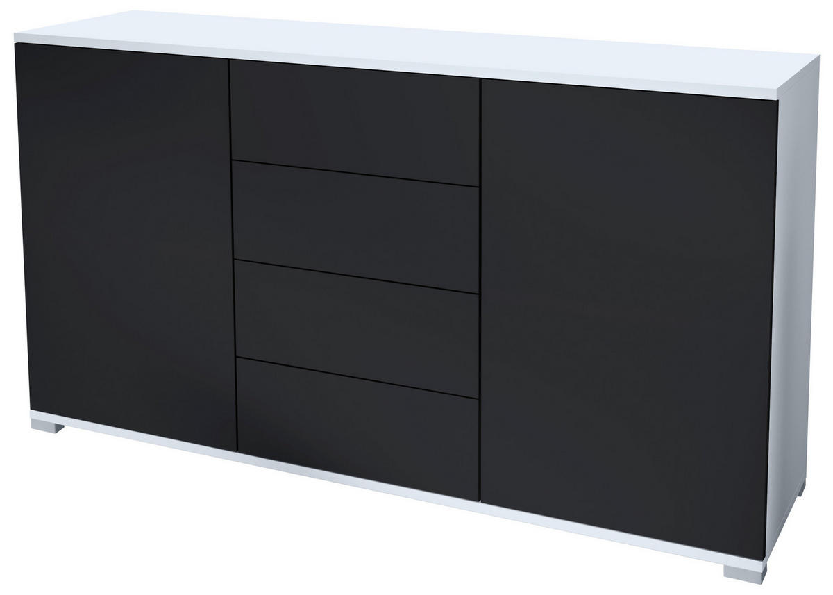 SIDEBOARD Santo Schwarz matt - Schwarz, Holzwerkstoff (138.5/75.5/35cm) - Vladon