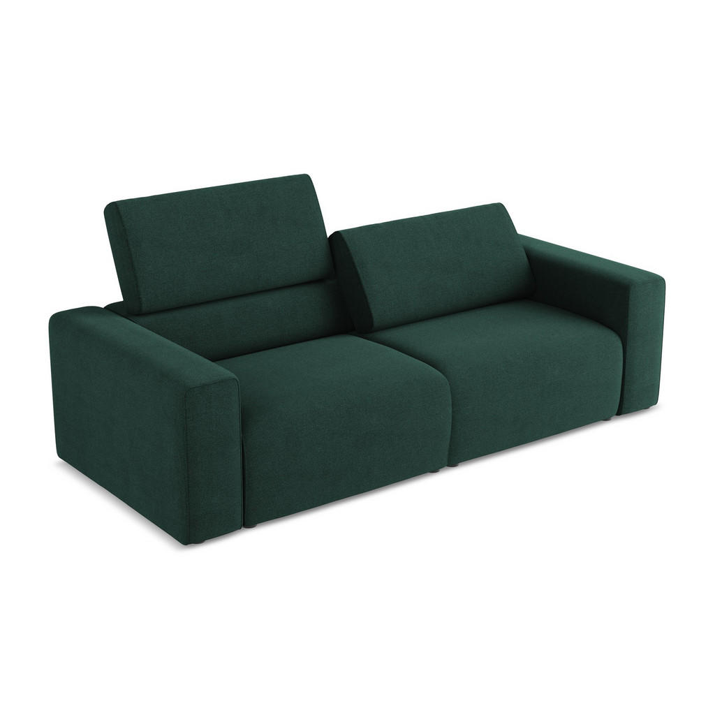 Thumbnail - Makamii 3-Sitzer, Dunkelgrün, Textil, Füllung: Schaumstoff, 224x80x103 cm, Made in EU, Wohnzimmer, Sofas & Couches, Sofa...