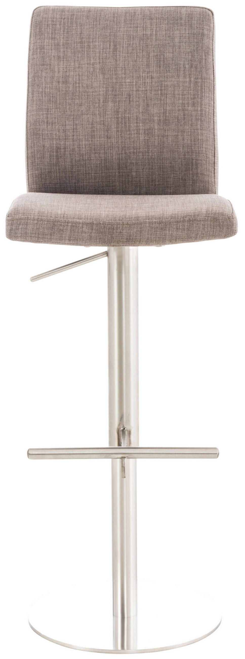 BARHOCKER Cathy, Gestell Edelstahl, Stoff Grau - Chromfarben/Grau, Textil/Metall (40/100/49cm) - TPFLiving