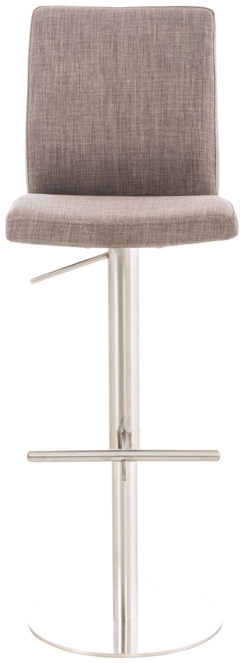 BARHOCKER Cathy, Gestell Edelstahl, Stoff Grau - Chromfarben/Grau, Textil/Metall (40/100/49cm) - TPFLiving