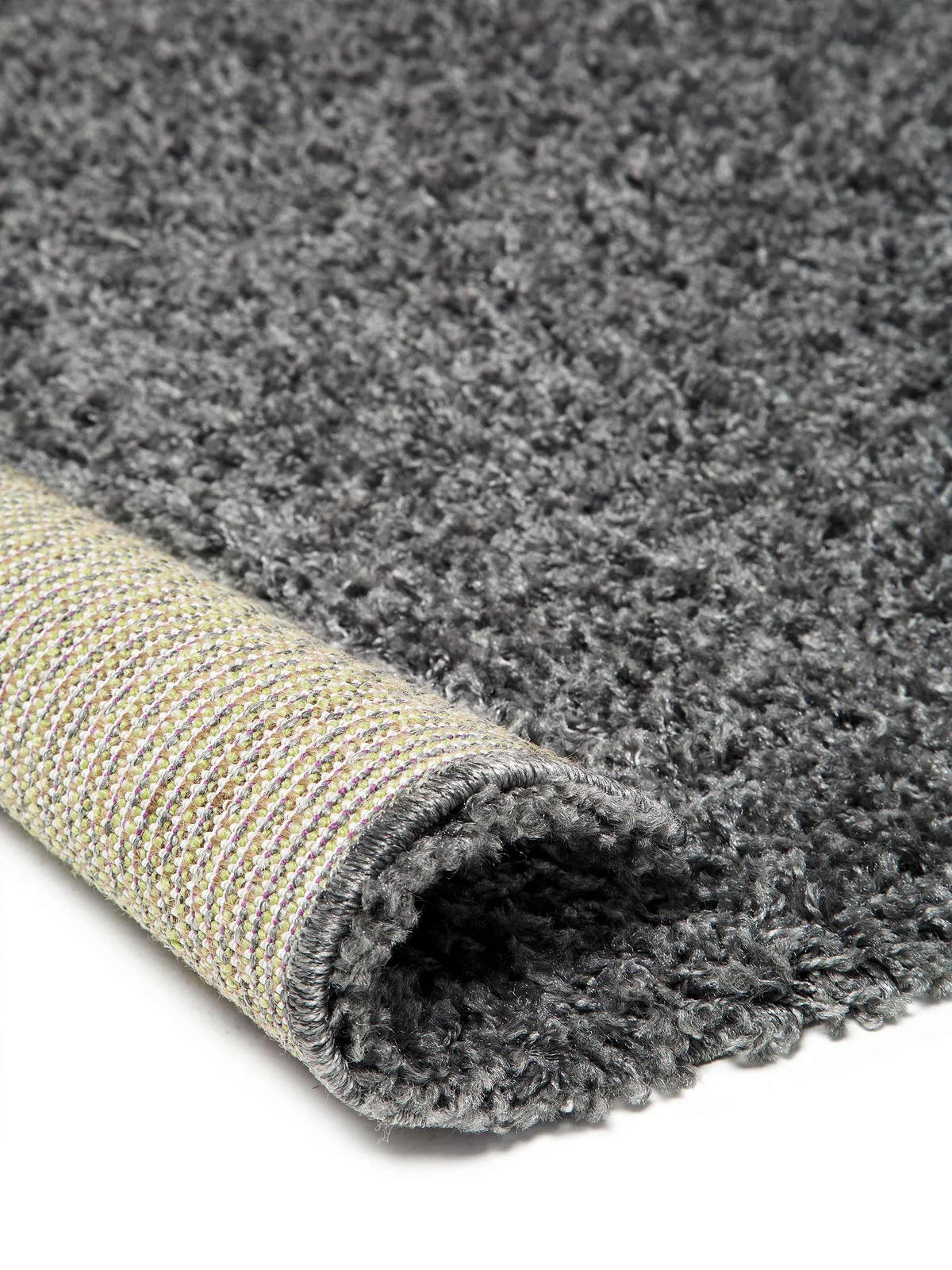 HOCHFLORTEPPICH Swirls Dunkelgrau 80x150 cm - Dunkelgrau, Textil (80/150cm) - benuta
