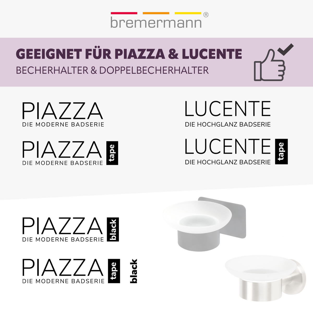 ERSATZSEIFENSCHALE PIAZZA & LUCENTE, satiniertes Glas - Weiß, Glas (11/3.5/11cm) - bremermann