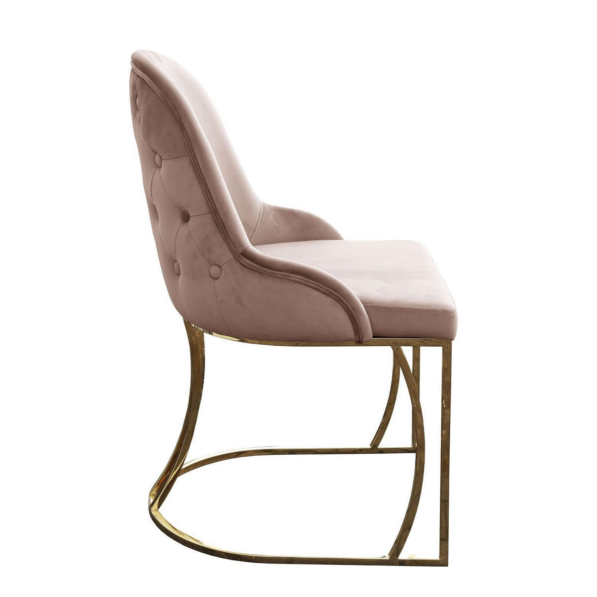 STUHL SOPHIE PIK - Beige/Goldfarben, Textil (51/90/60cm) - Lookway