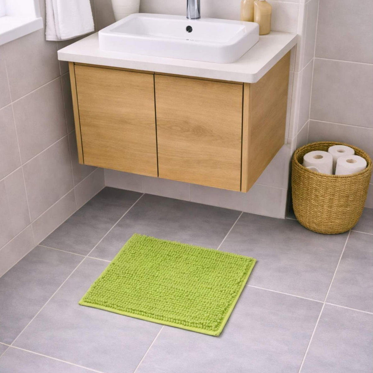 BADEMATTE PARIS - Grün, Textil (45/45cm) - WohnDirect