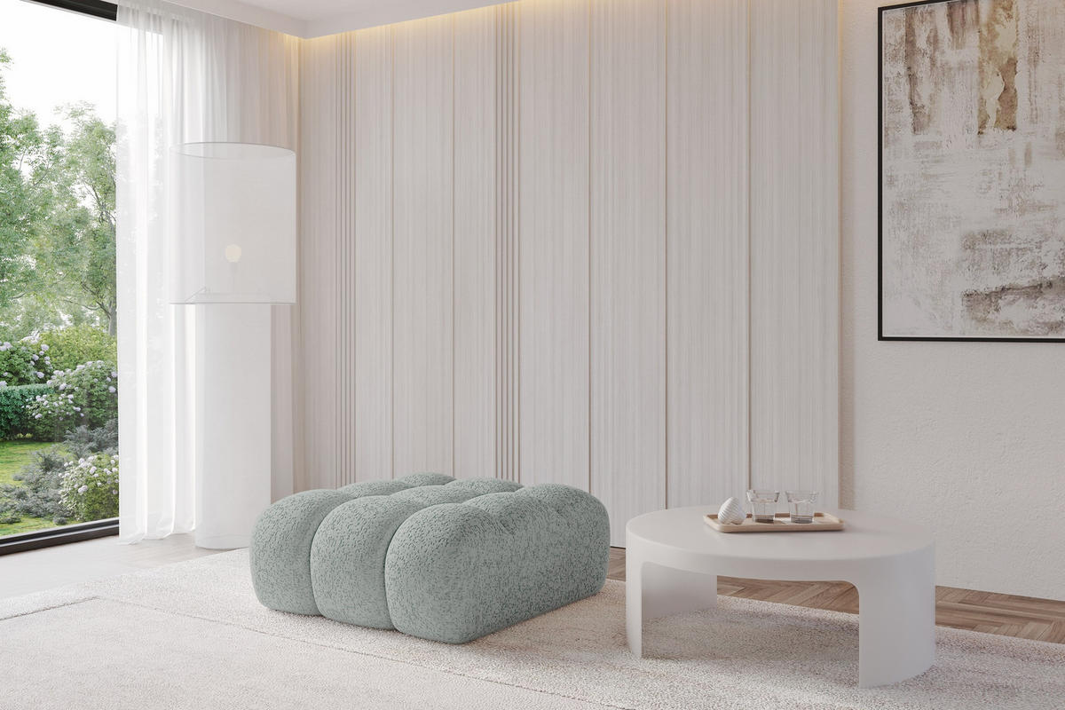 TABURET OLEA-PUF 91x87x44 cm Zelená Žinylka - černá/mátově zelená, kompozitní dřevo/textil (91/44/87cm) - ALTDECOR