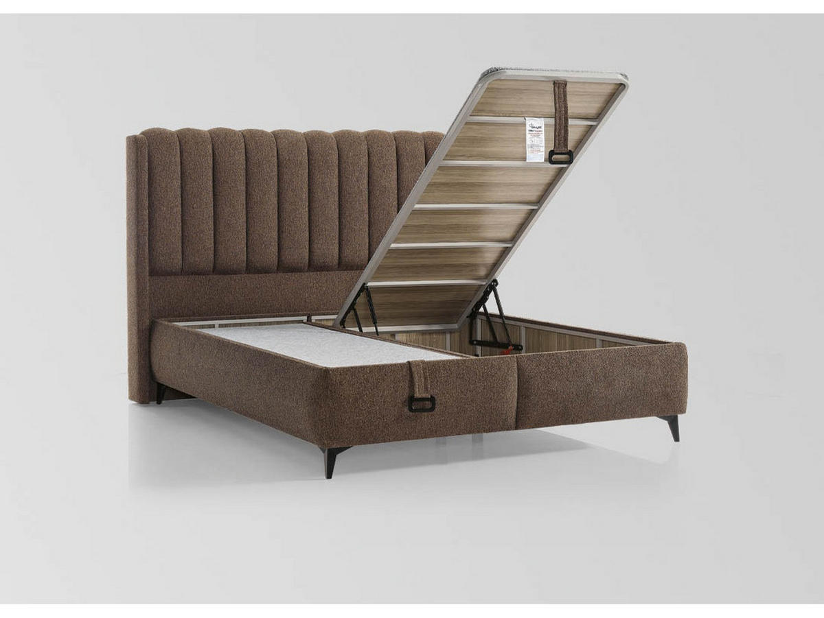 POLSTERBETTSET Intense 180x200 Braun - Braun, Metall (180/200cm) - Villa Möbel