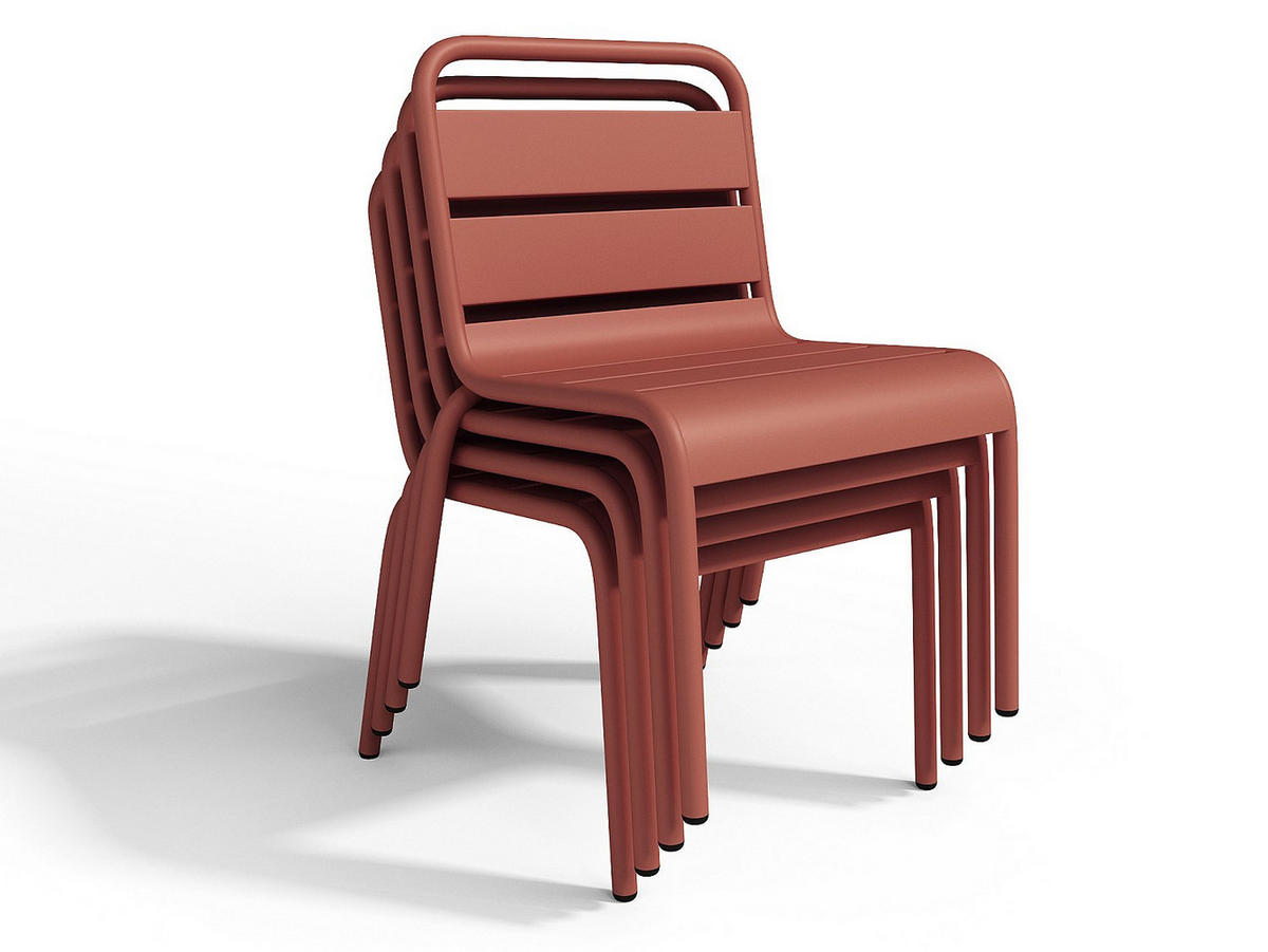 GARTENSTUHL - 43cm x 39cm - Stahl - terracotta - POPAYAN - Braun, Metall (43/55.5/39cm) - Vente-Unique