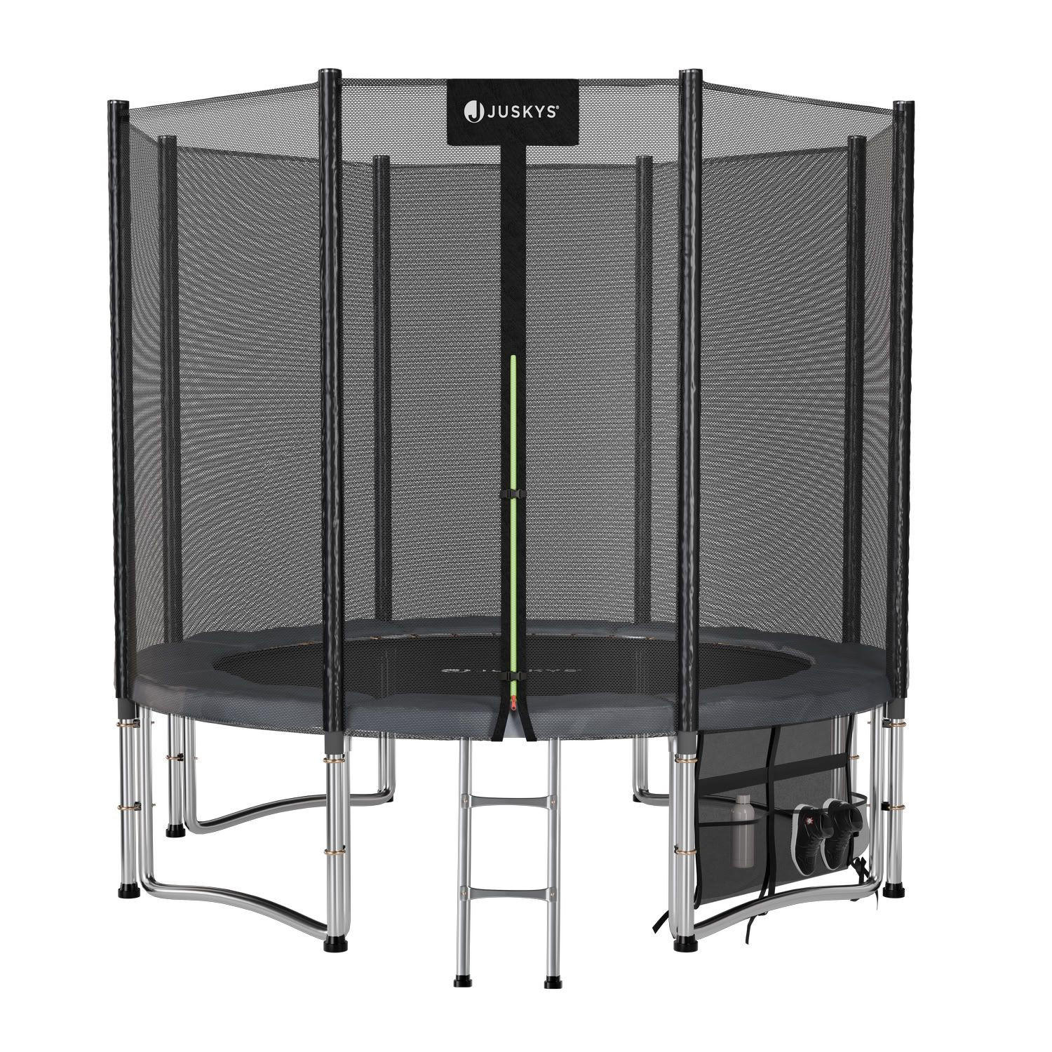 TRAMPOLIN JumpMaster M 244cm schwarz - Schwarz, Metall (244/244cm) - Juskys