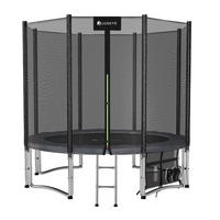 TRAMPOLIN JumpMaster M 244cm schwarz - Schwarz, Metall (244/244cm) - Juskys