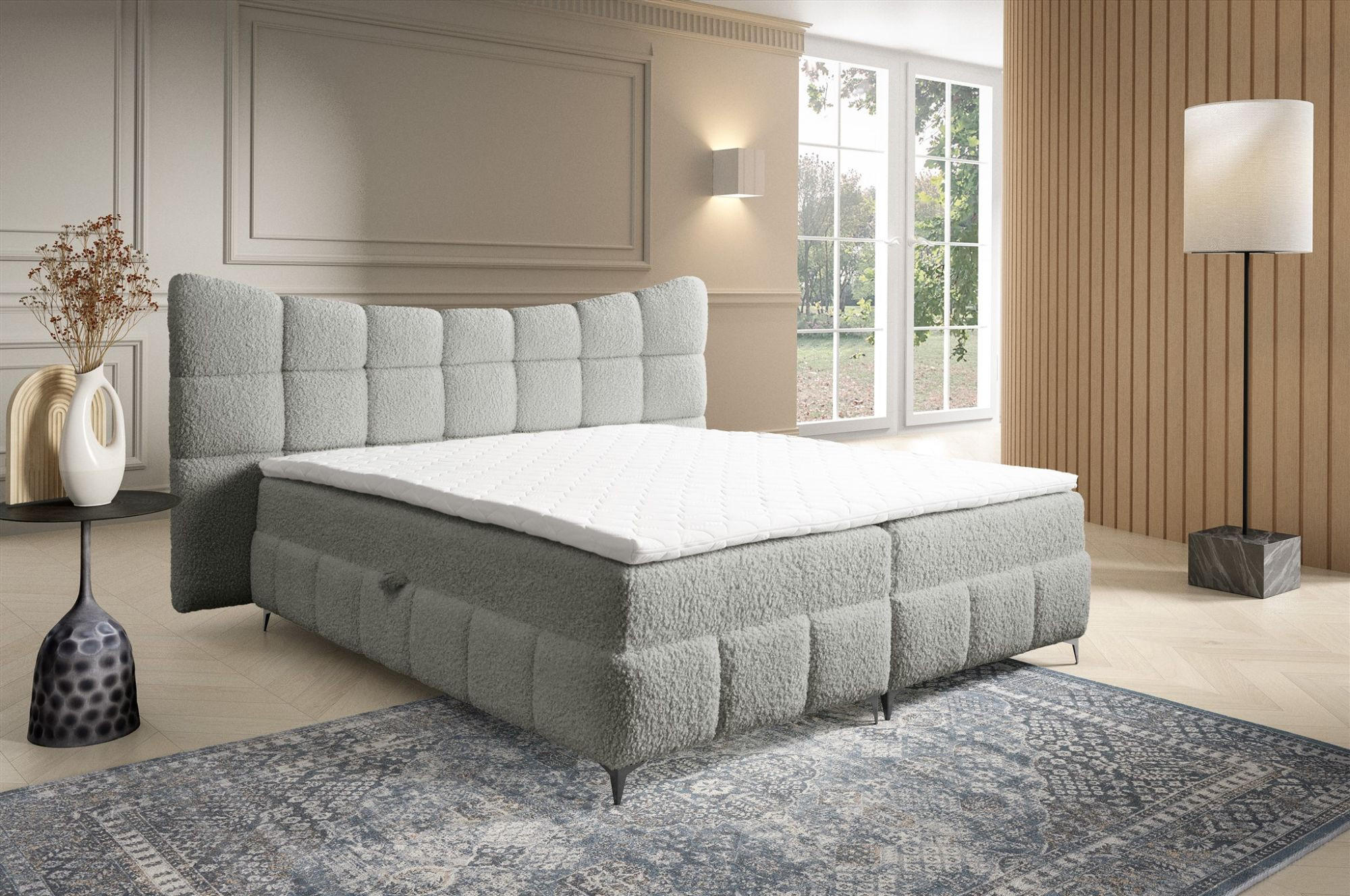 BOXBETT Nova In Rolf - Grau, Holzwerkstoff/Textil (120/200cm) - Fun Möbel