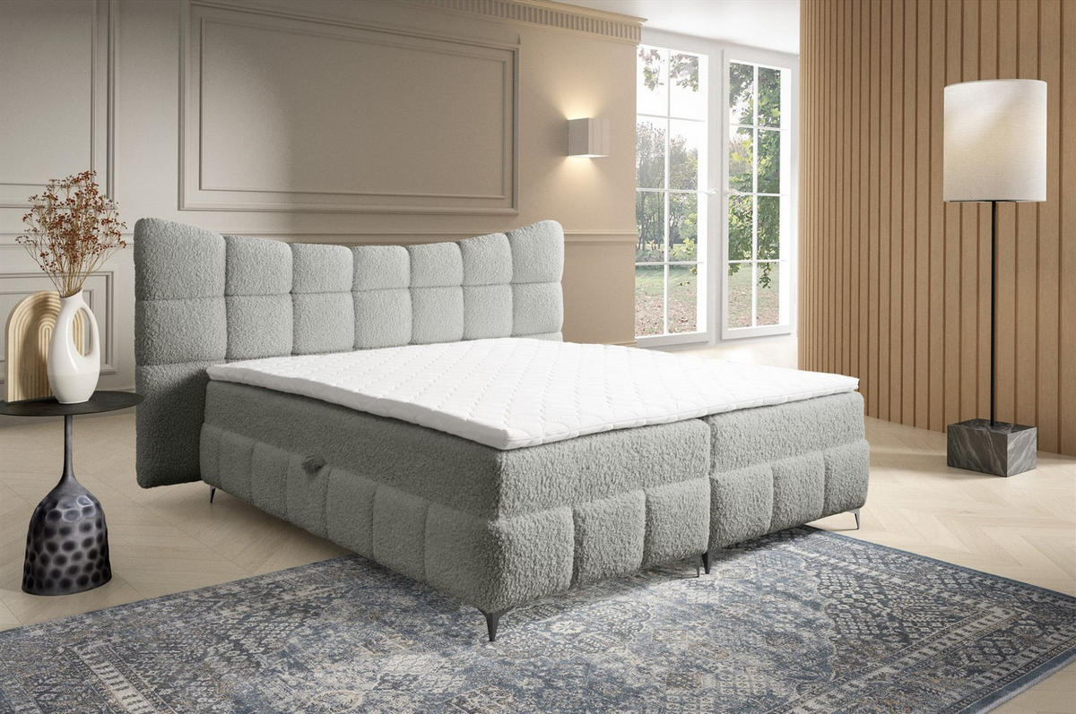 BOXBETT Nova In Rolf - Grau, Holzwerkstoff/Textil (160/200cm) - Fun Möbel