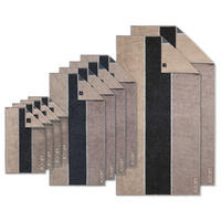 HANDTUCH Unisex Signature Lines Braun Baumwolle 10er Pack - Grau, Textil (60/120cm) - Joop!