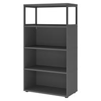 REGAL offen - 4 Ordnerhöhen 40/80/145,2 cm in Graphitfarben - Graphitfarben, Holzwerkstoff (80/145.2/40cm) - bümö