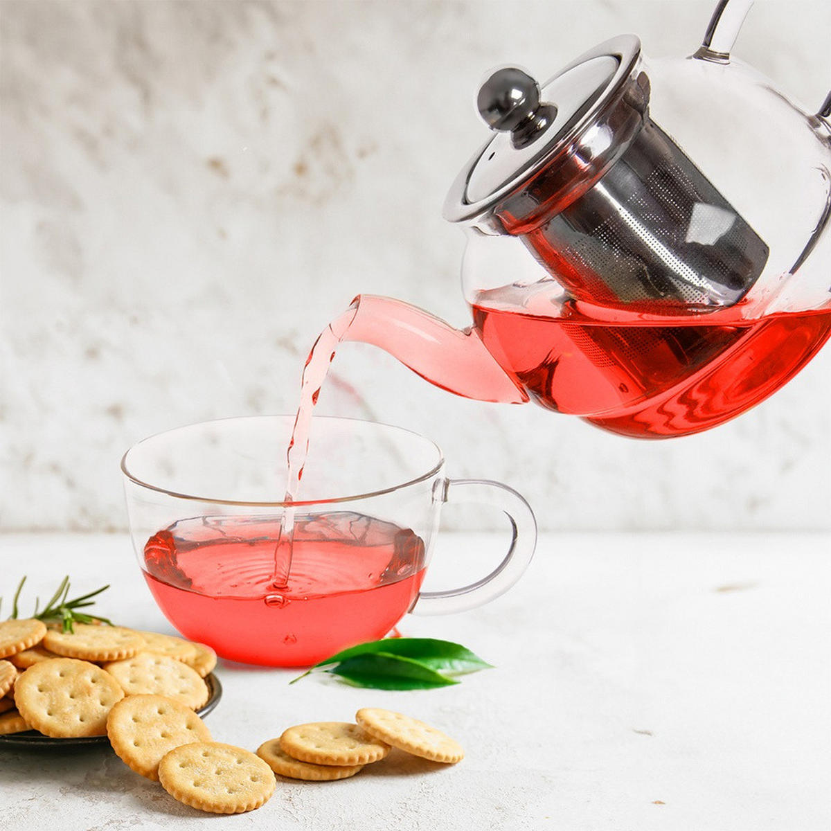 TEEKANNE Glas mit Tasse und Teesieb 300+350 ml 2 Stück. - Transparent, Glas (0.3L) - Orion 