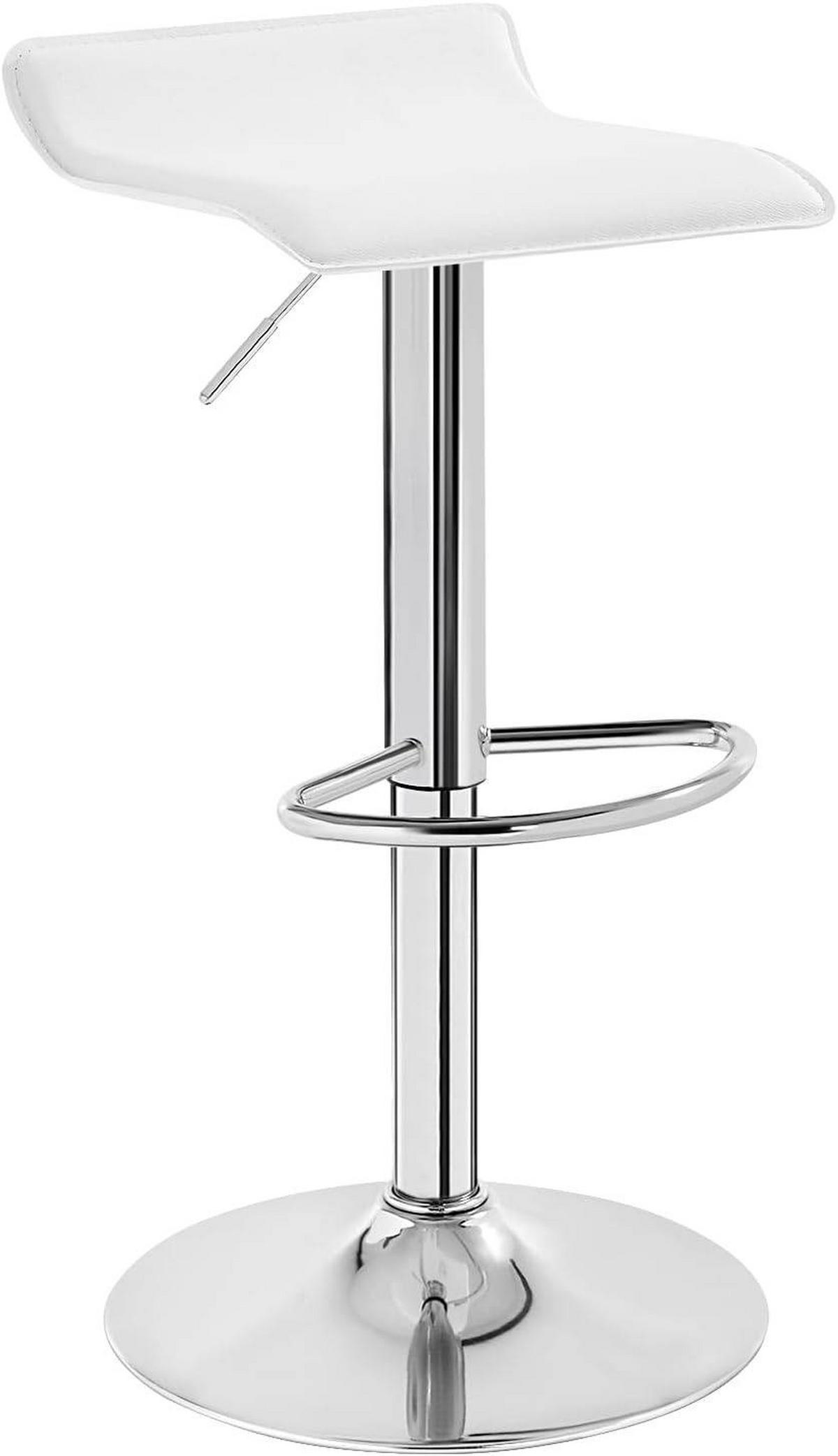 BARHOCKER, Höhenverstellbarer Barstuhl,aus Kunstleder Metall - Weiß, Metall (38.5/84/39.5cm) - Woltu