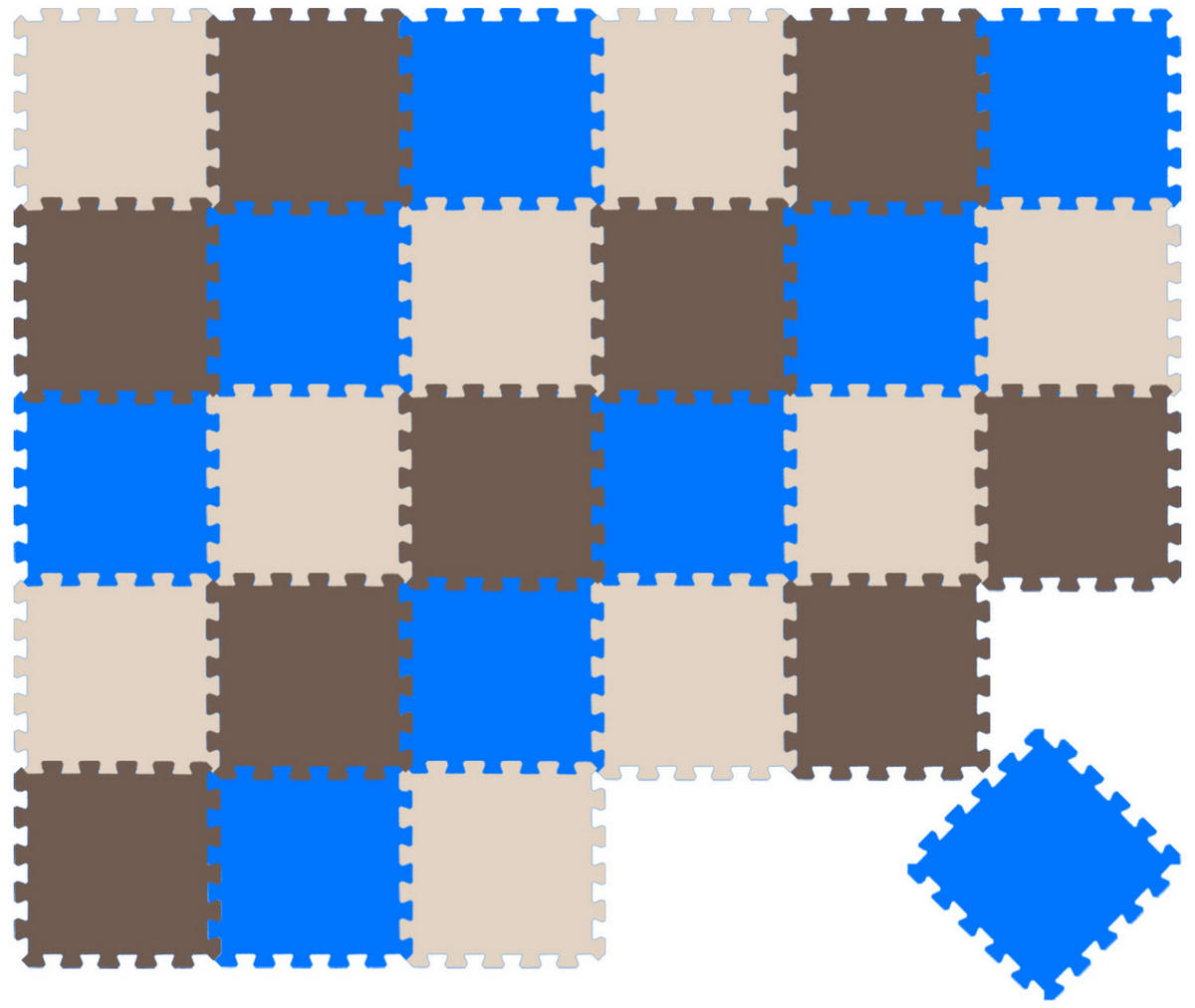 SPIELMATTE ab Null - 270/90 cm Puzzlematte Beige - Multicolor, Kunststoff (30/30cm) - Littletom