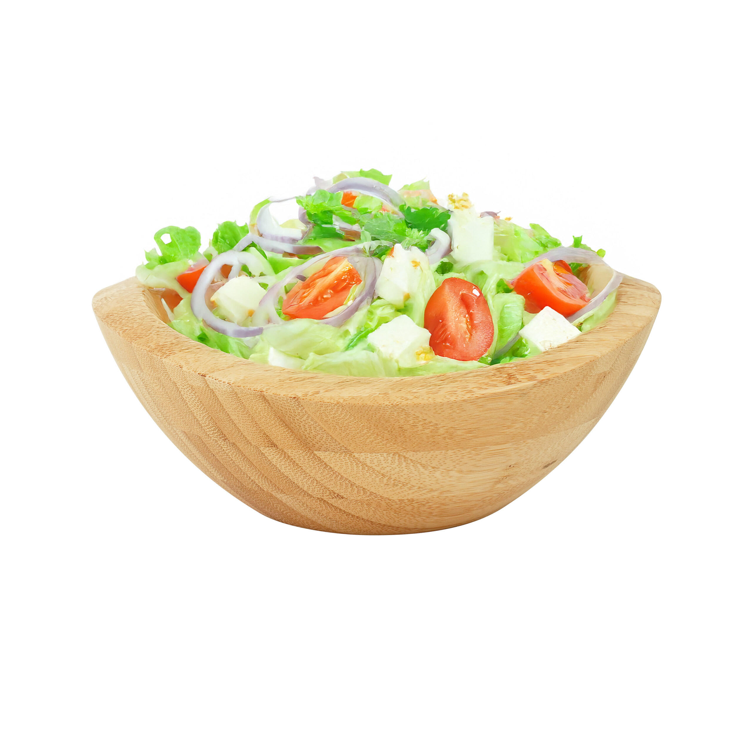 SALATSCHÜSSEL - Hellbraun, Holz (18/20/8cm) - Relaxdays