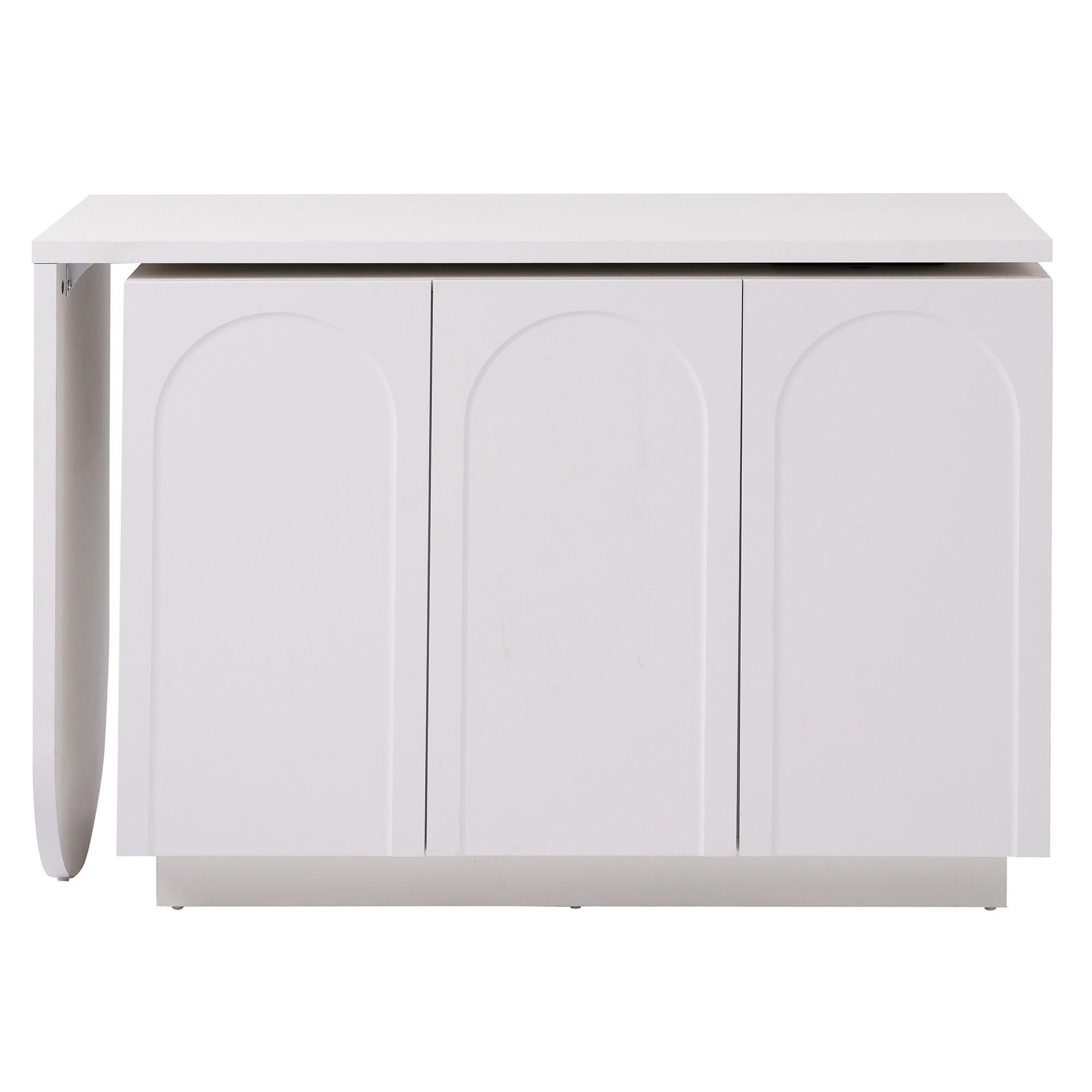 ECKSCHREIBTISCH Weiß 110/40/75 cm drehbar L-Form mit Schrank - Weiß, Holzwerkstoff (40/110/75cm) - PANGIVO