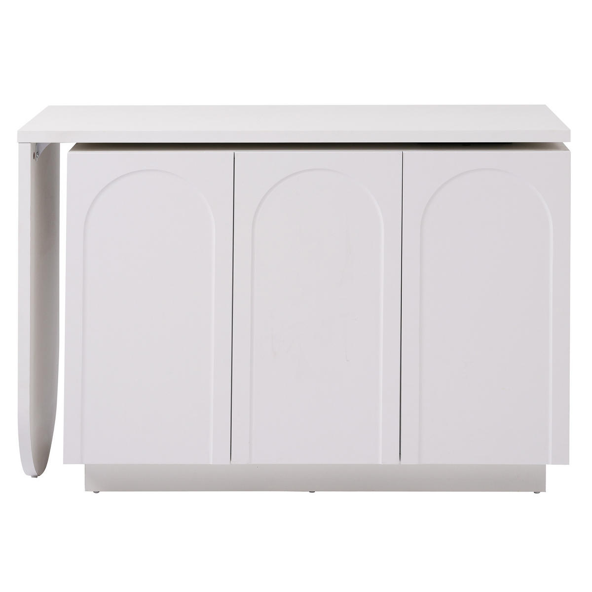 SCHREIBTISCH Weiß mit 360° Drehfunktion Flexibler Eckschreibtisch & Sideboard - Weiß, Holzwerkstoff (40/110/75cm) - Urban Meuble