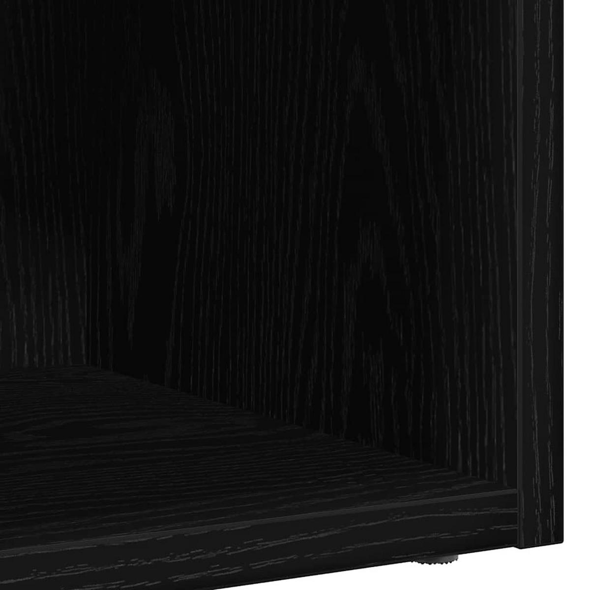 LP-AUFBEWAHRUNGSBOX Schwarz Eichen-Optik 71/34/36Cm - Schwarz, Holzwerkstoff (34/36/71cm) - vidaXL