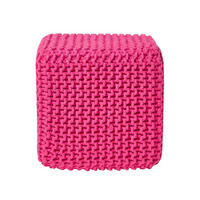STRICK-POUF pink, Sitzwürfel 35/35/35 cm - Pink, Textil (35/35/35cm) - Homescapes