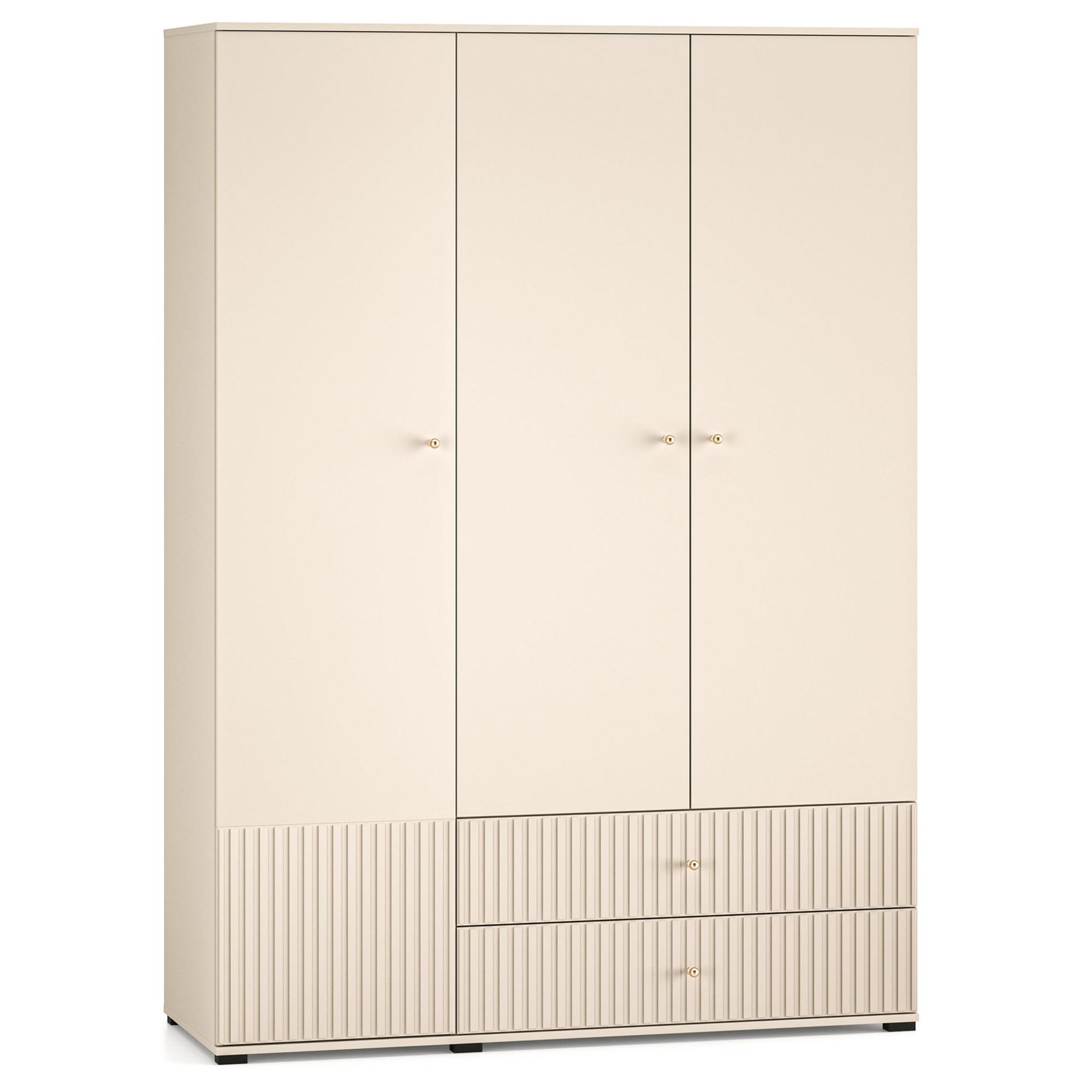 Konsimo® Kleiderschrank Creme 150x210x55 cm