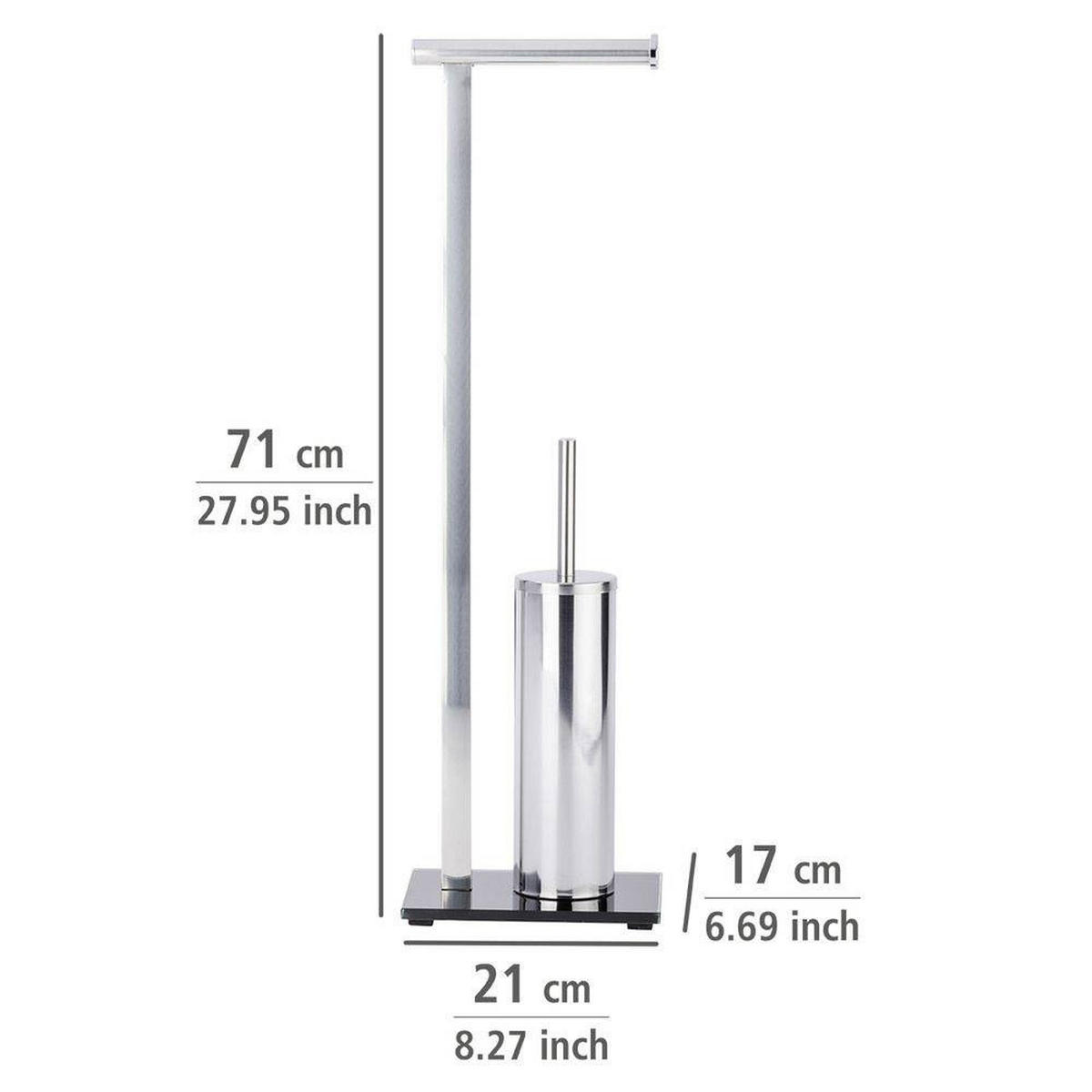 TOILETTENPAPIERHALTER Lava 21/17/71 cm - Silberfarben, Metall (17/71/21cm) - Wenko