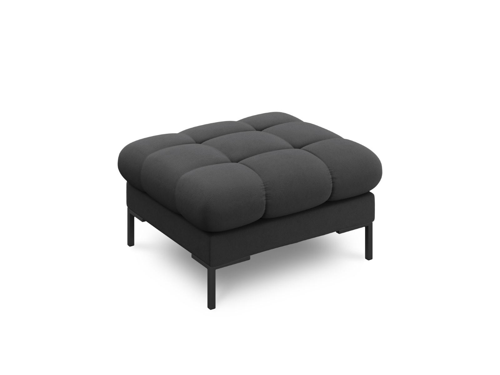 POUF Mamaia aus strukturiertem Stoff dunkelgrau - Dunkelgrau, Textil (60/41/60cm) - Micadoni