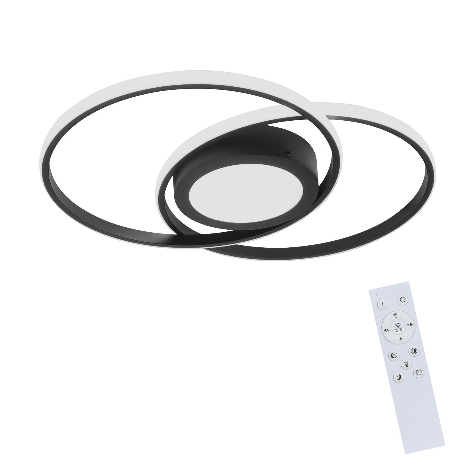 LED-DECKENLEUCHTE Einäugig 47.4/33.2/4 cm - Schwarz, Metall (47.4/33.2/4cm) - Nettlife