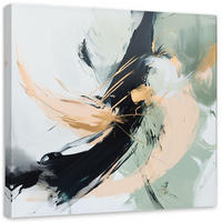 LEINWANDBILD Abstrakte Imitation Ölfarbe 60x60cm - Grün, Textil (60/60cm) - Feeby