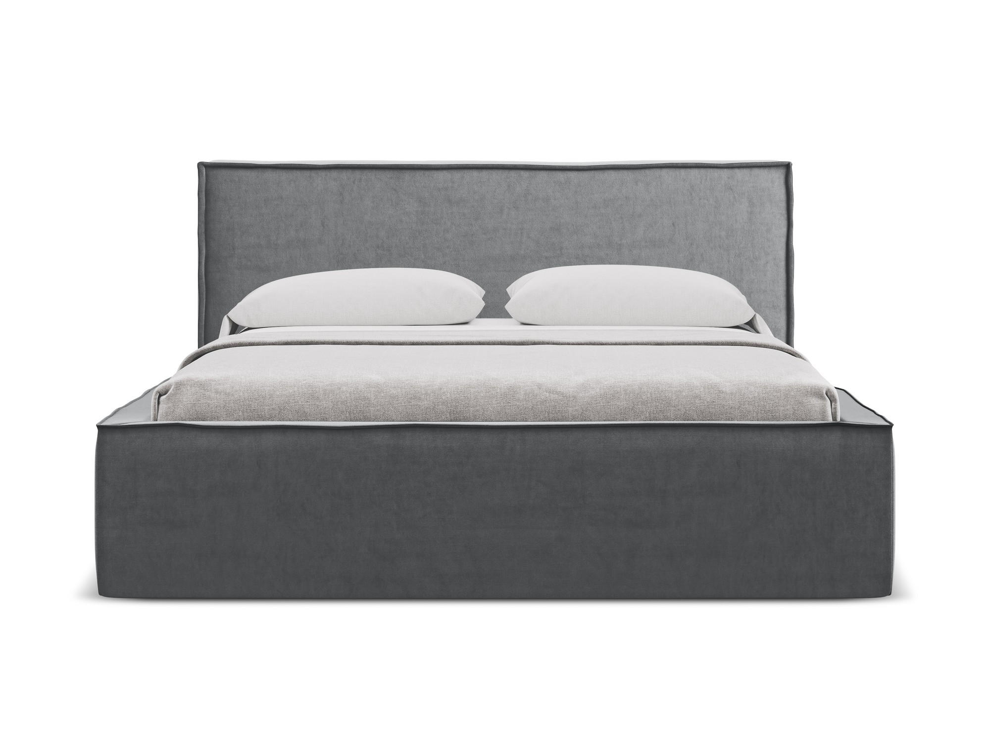 POLSTERBETT mit Bettkasten und Lattenrost 160x228 Grau - Dunkelgrau/Schwarz, Kunststoff/Textil (140/200cm) - Makamii