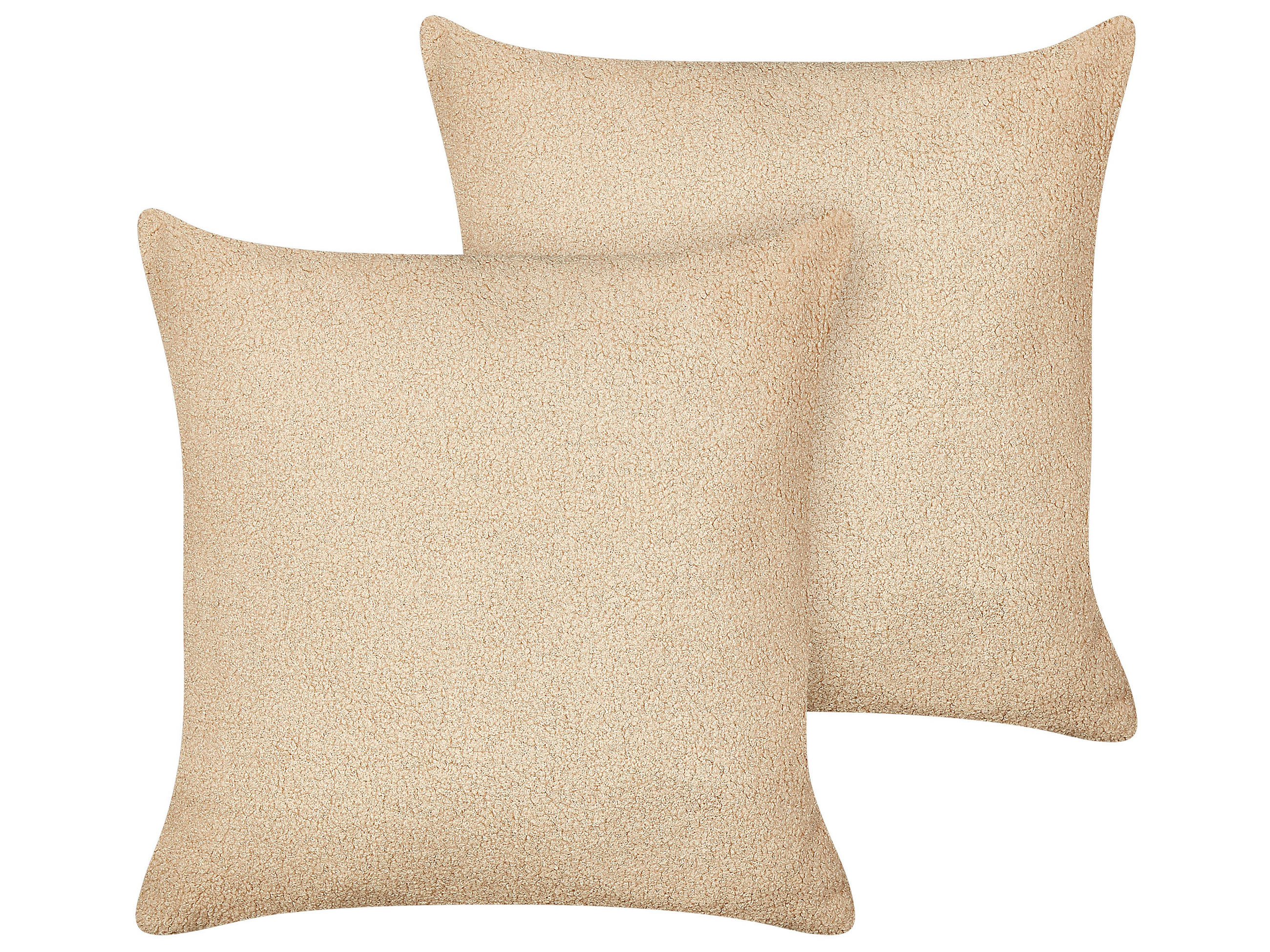 DEKOKISSEN 2er-Set Sandbeige 45/45 cm Leuzea - Sandfarben, Textil (45/45cm) - Beliani