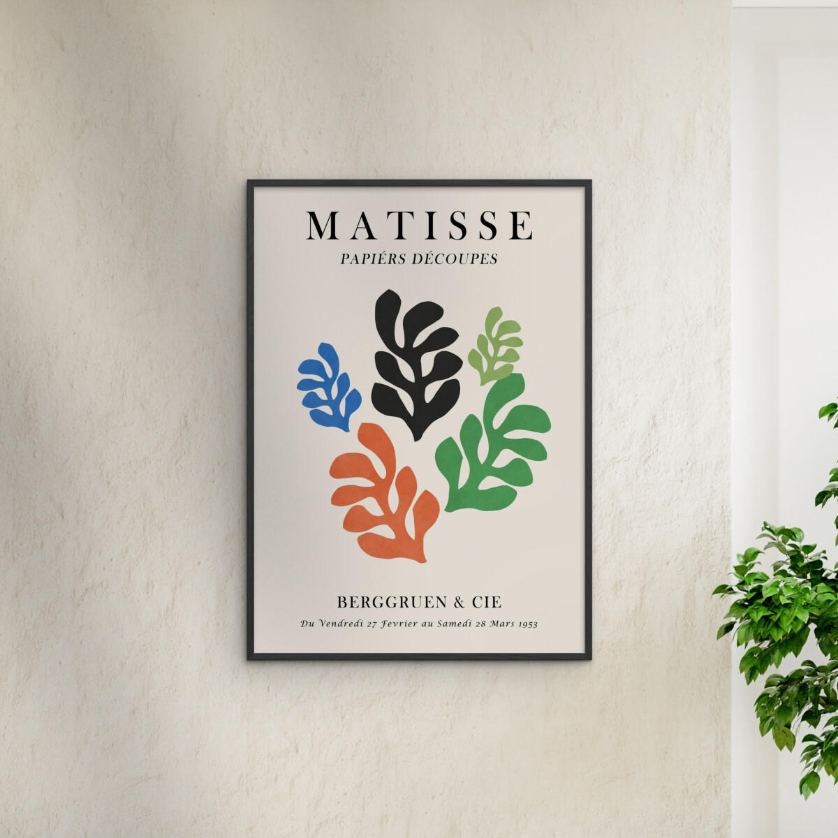 POSTER mit Rahmen Vitor Costa - Matisse floral Poster 7 - Multicolor/Schwarz, Holz/Papier (30/40cm) - Poster&Frame