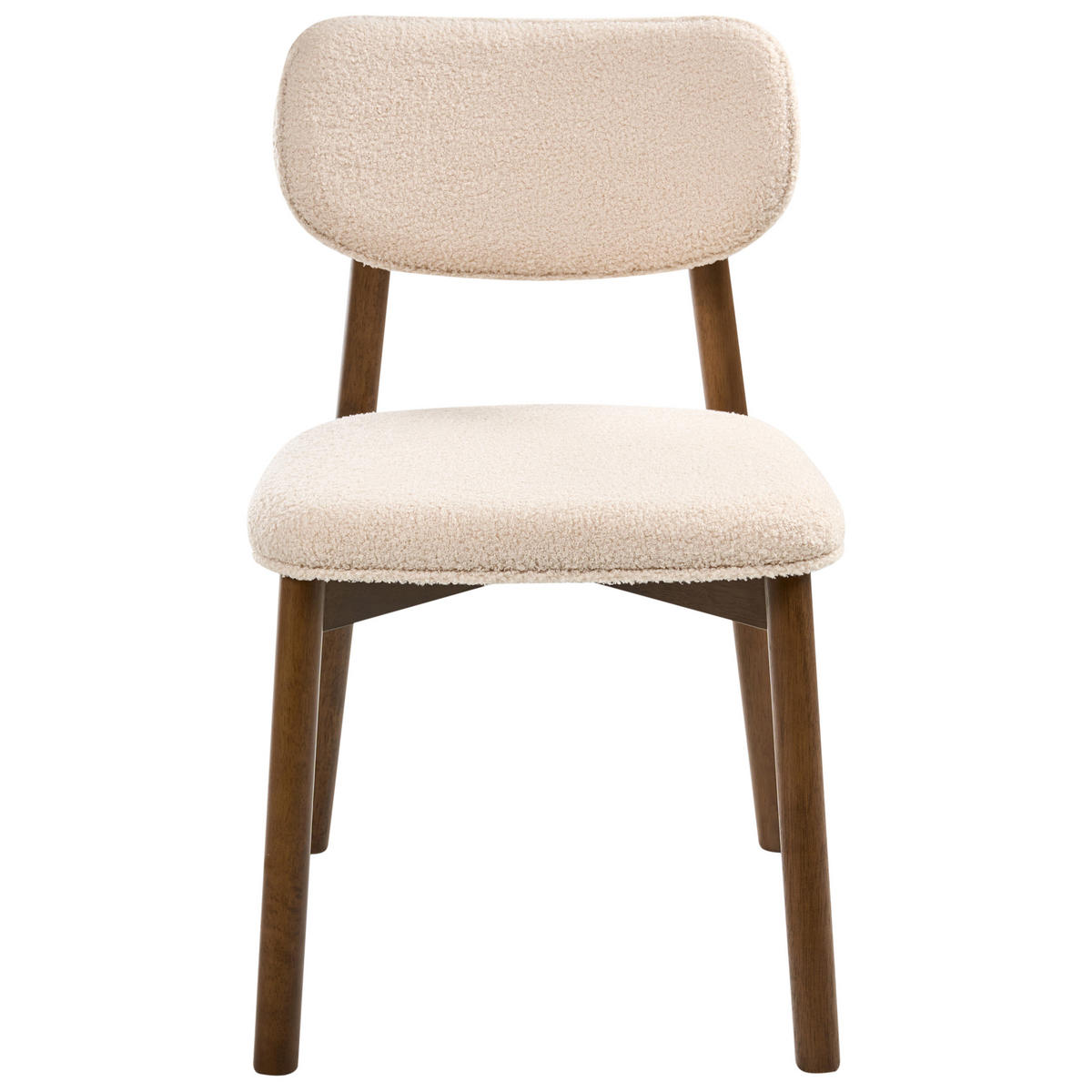 ESSZIMMERSTUHL 2er-Set Bouclé Braun/Hellbeige Mills - Beige, Textil (50/80/58cm) - Beliani
