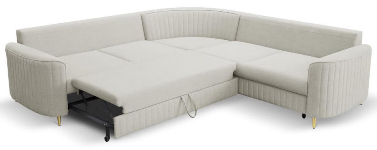 ECKSOFA Hellgrau LOREN Mit Schlaffunktion Und Bettkasten - Hellgrau/Grau, Textil (251/251cm) - Sepro Meble