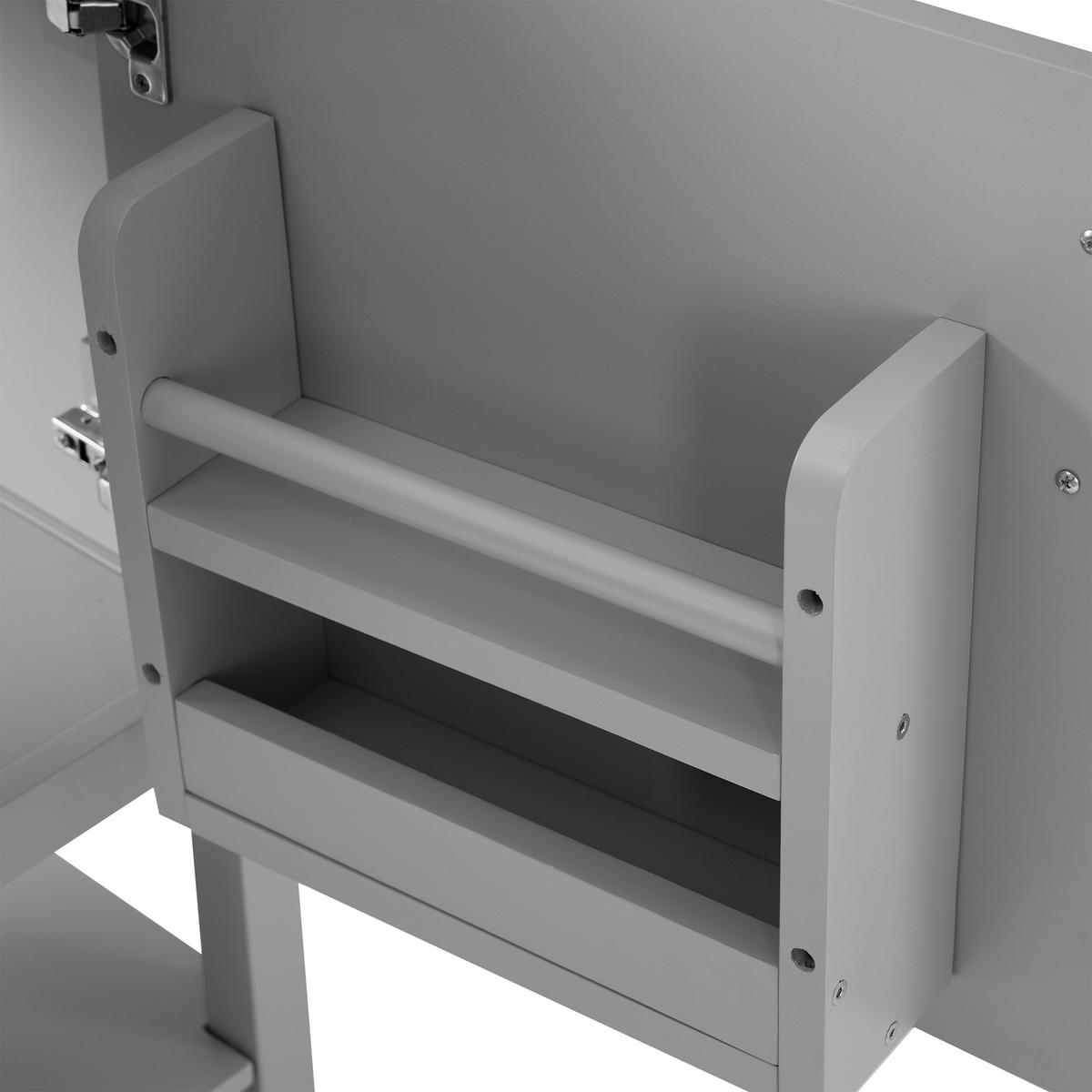 BADEZIMMERSCHRANK 61x47x87cm in Grau, wasserdicht & rutschfest - Grau, Holzwerkstoff (61/87/47cm) - Modfu